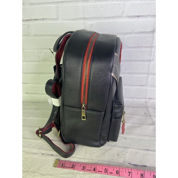 Marvel Black Widow Mini Backpack Bag Faux Leather With Charm Black Gray NEW main image 4